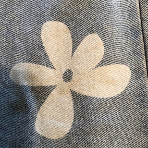 SHEIN Straight Denim Jeans Women's Size M Blue High Rise 5-Pocket Floral Print - Picture 3 of 7